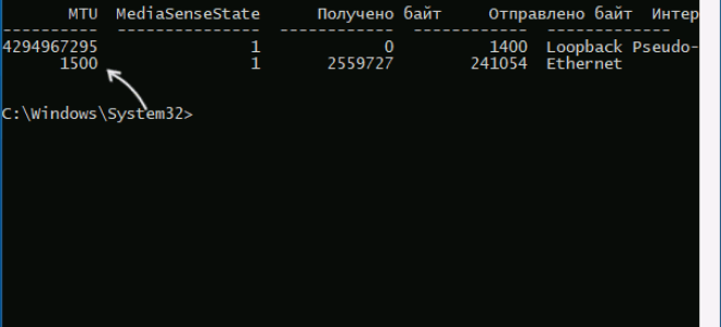 Как изменить MTU в Windows