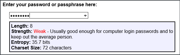 Проверка сложности пароля