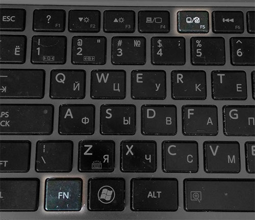 Управление сенсорной панелью на ноутбуках Toshiba