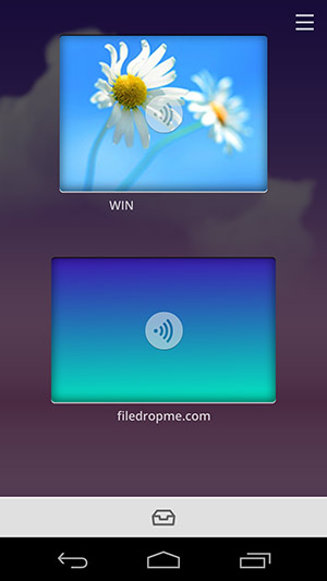 Список устройств в Filedrop