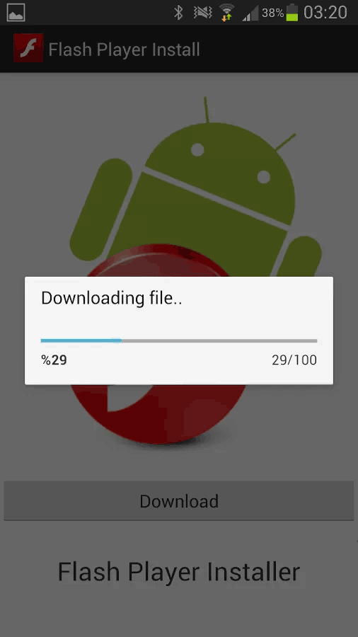 Процесс установки Flash Player