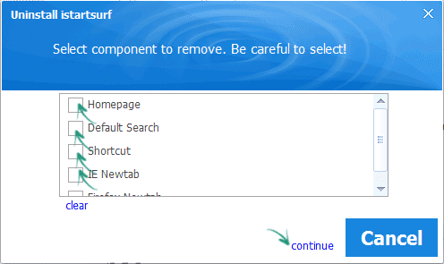 Удаляем istartsurf полностью