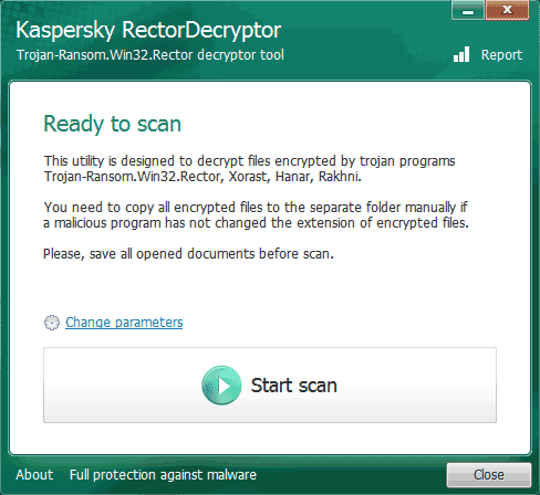 Утилита для расшифровки от Kaspersky