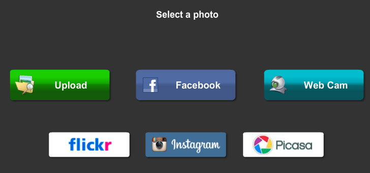 Первый экран фоторедактора piZap